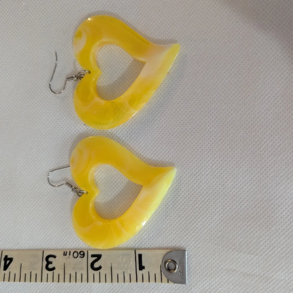 Vintage Large Dangle Heart Earrings
